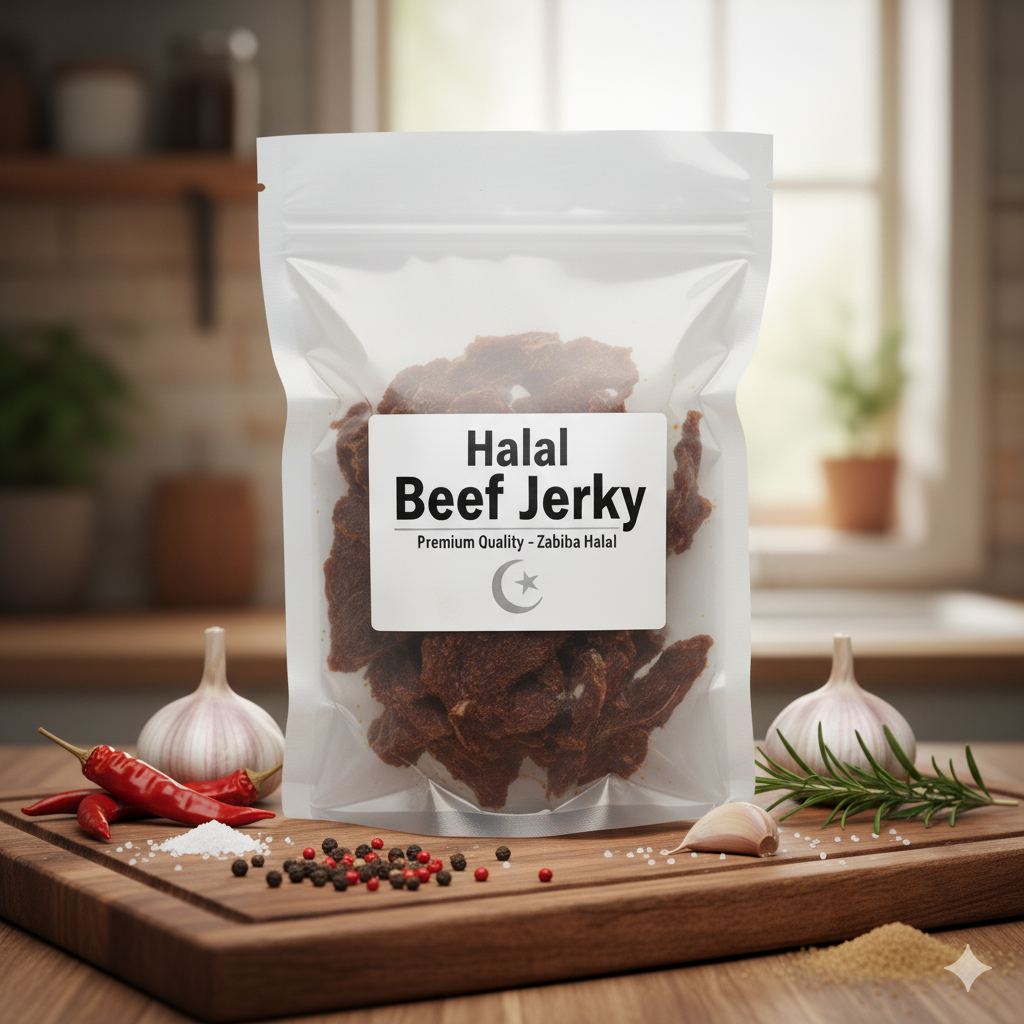 Halal Beef Jerky (Mild, Spicy, and Black Pepper Flavors)