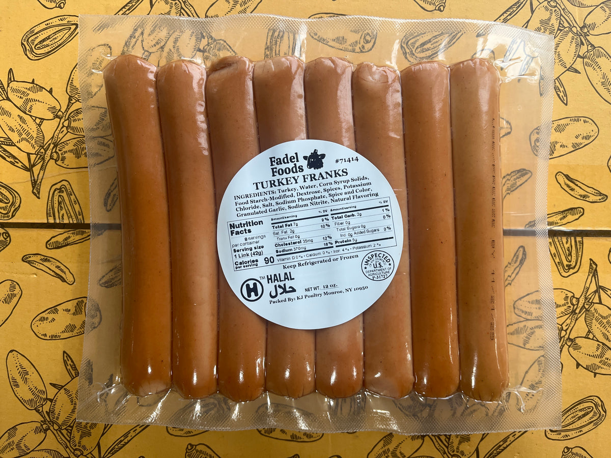 Fadel Foods Halal Turkey Franks Hotdogs (12 OZ)