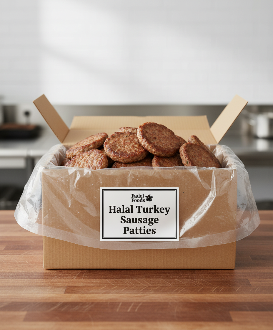 Case of Halal Turkey Sausage Patties (20 lbs)