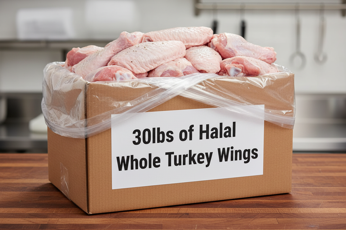 Case of 30lbs Halal Whole Turkey Wings (Wholesale)