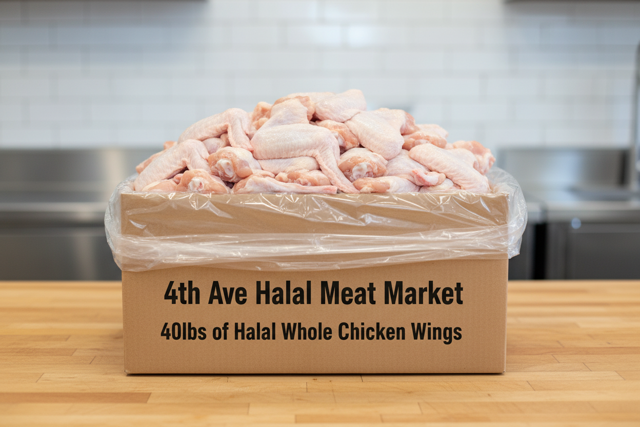 Case of Halal Whole Chicken Wings (40lbs)