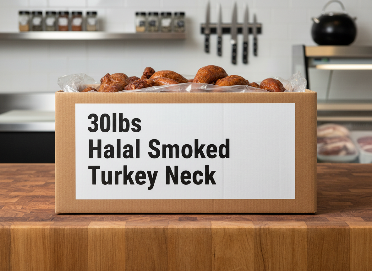Case of 30lbs Halal Smoked Turkey Necks (Wholesale)