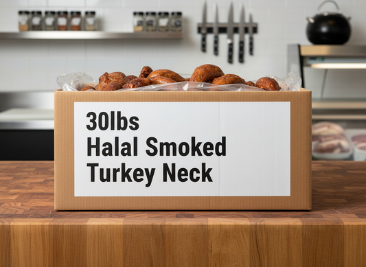 30 lbs Case Halal Smoked Turkey Necks (Wholesale)